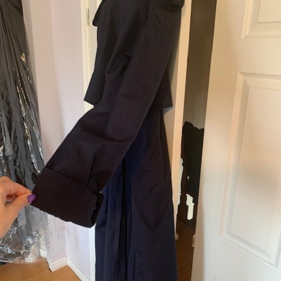 Vintage XXL Navy Blue Very Long Trench - Picture 5 of 7